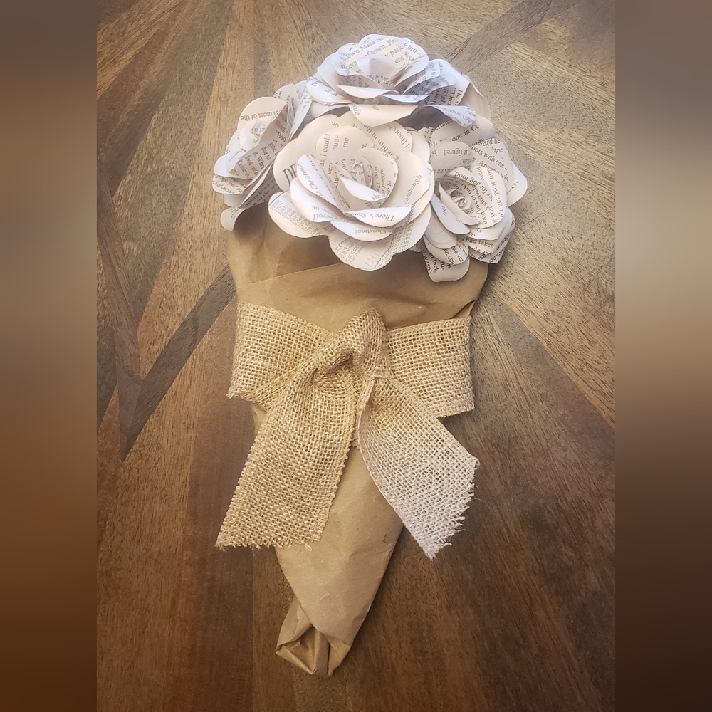 CustomOrder Listing!!!Hand Crafted UpcycledBook Page  Flowers Half Dozen 💐 - Picture 3 of 8